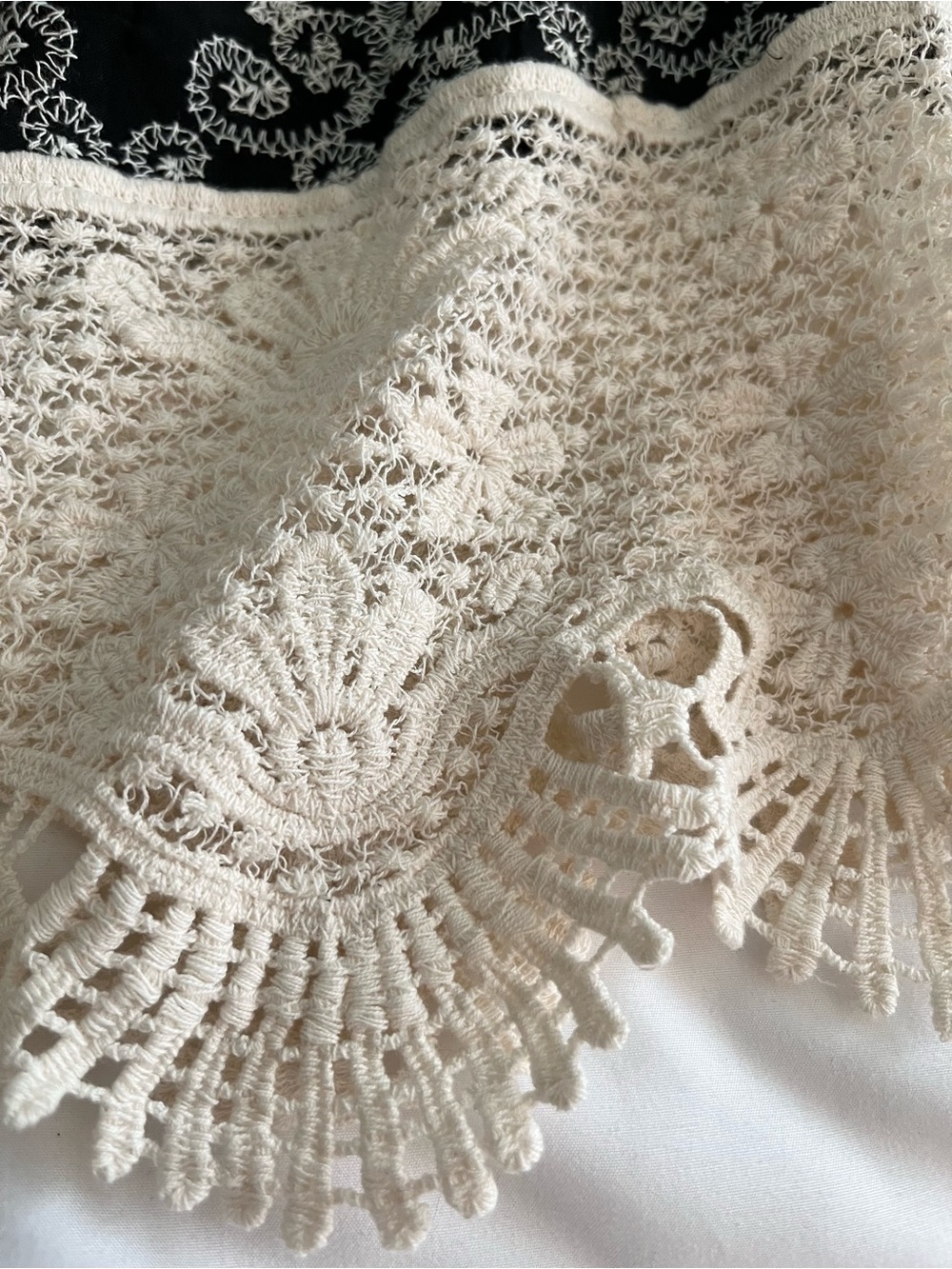 Solitaire Black and Cream Embroidered Lace Kimono - Picture 3 of 12